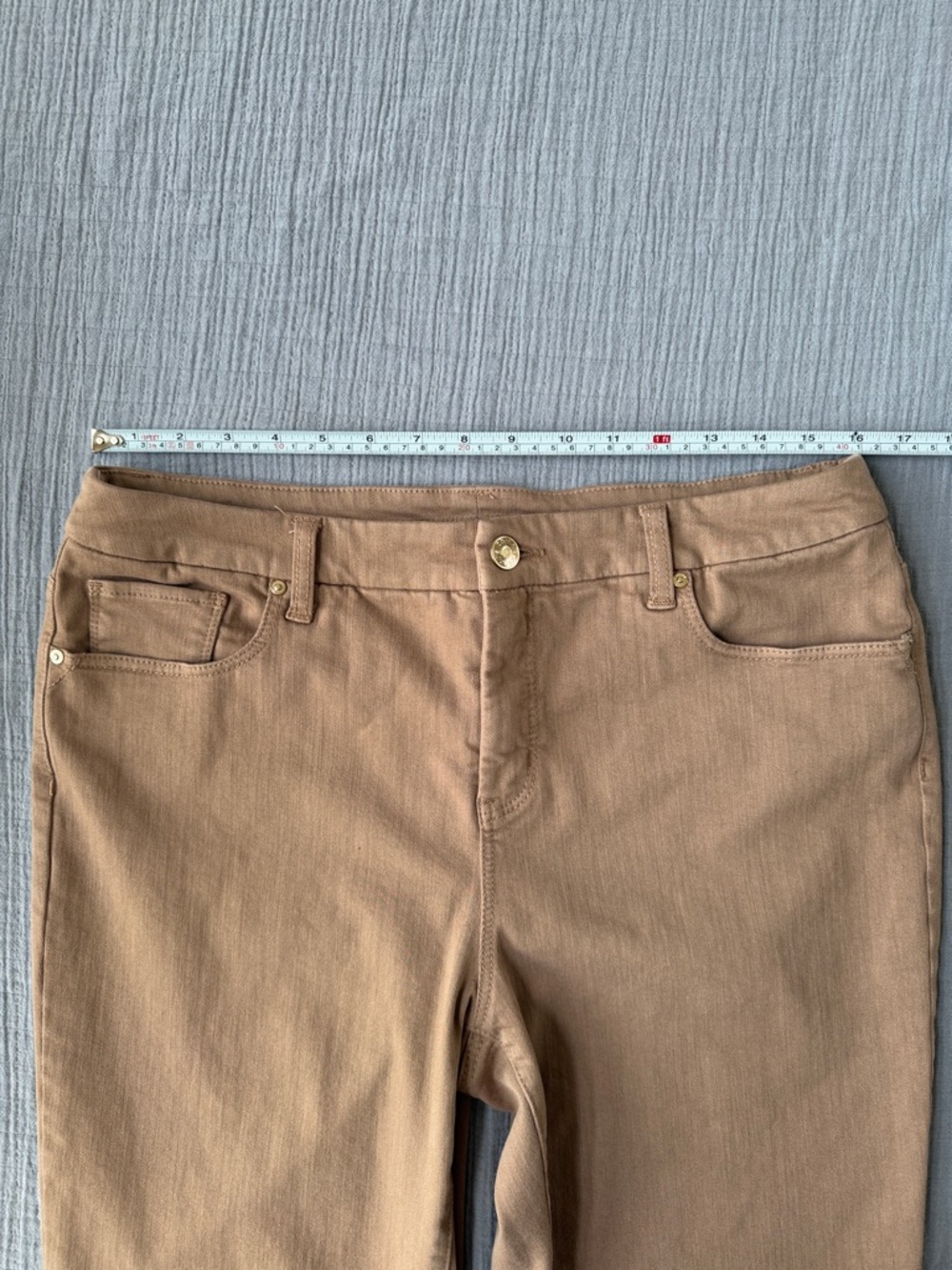 Chico's Ankle Jeans in Camel Brown - Picture 3 of 9